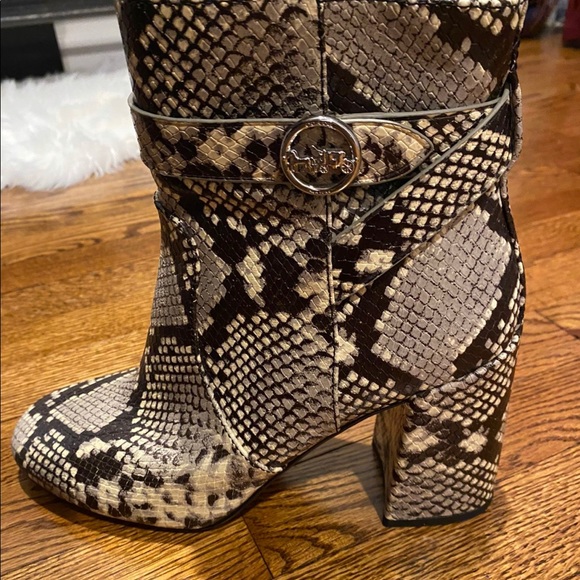 *NEVER WORN* Coach sz 10 snakeskin booties - Picture 4 of 4